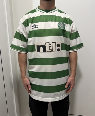 セルティックCeltic FC Umbro シャツ 緑 白のストライプ DDP Vintage