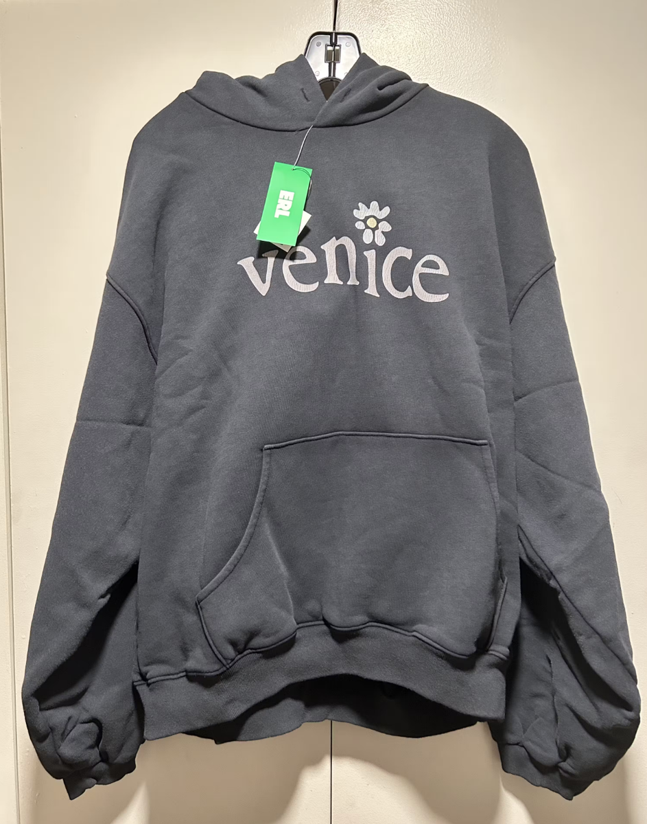 Erl Venice daisy flower hoodie Be nice black pullover | eBay