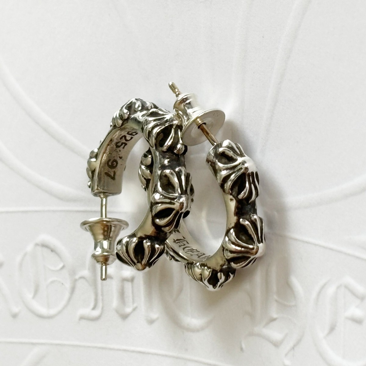 100% Authentic Chrome Hearts CH Plus Cross Hoop Earrings (Pair) | eBay