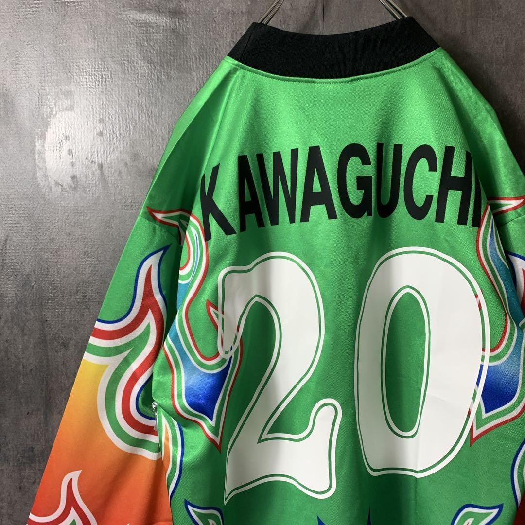 Japan 1998 GK Flame Jersey Adidas Kawaguchi #20 Green World Cup