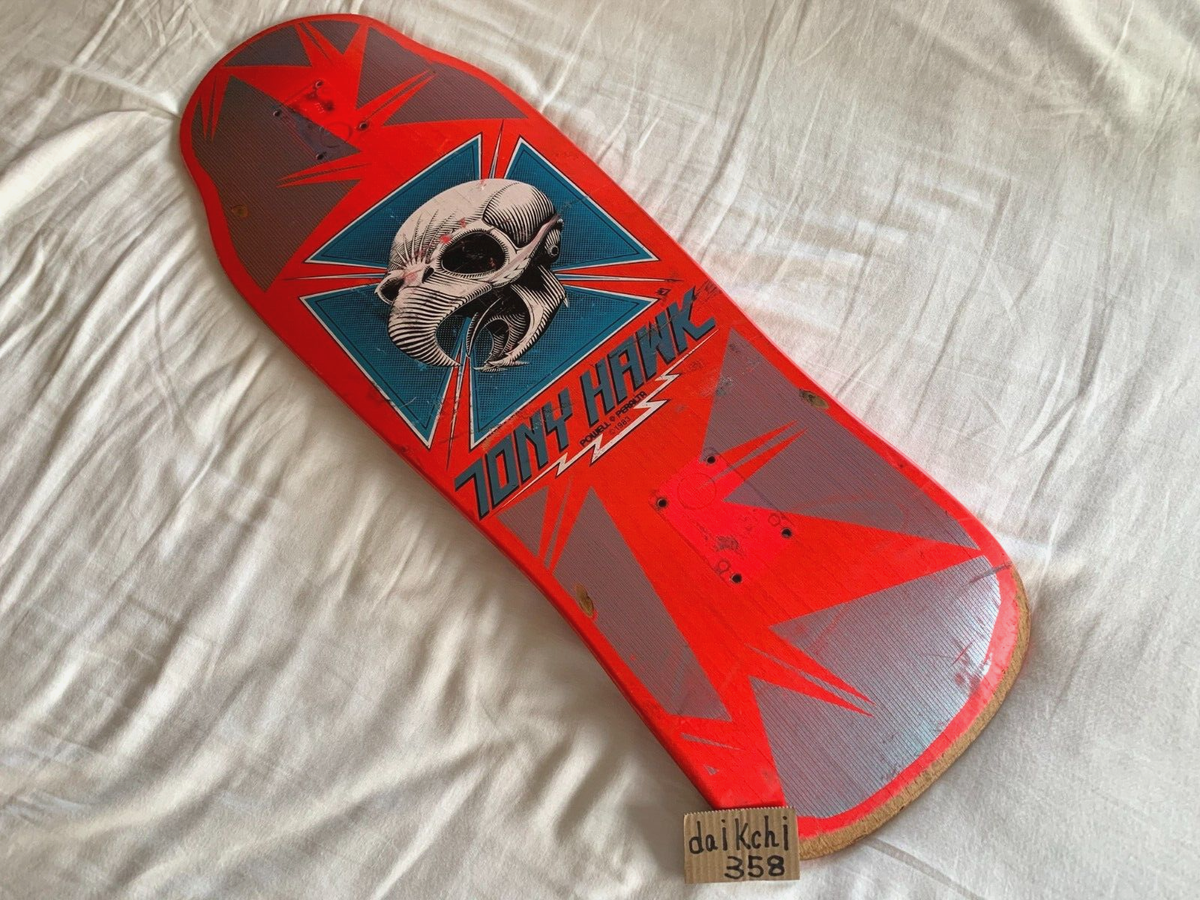 Original 80's Powell Peralta Tony Hawk Skateboard Deck Pink Bones