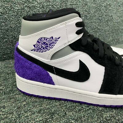 Nike Air Jordan 1 Mid SE White Court Purple Mens Sz 9 852542 105