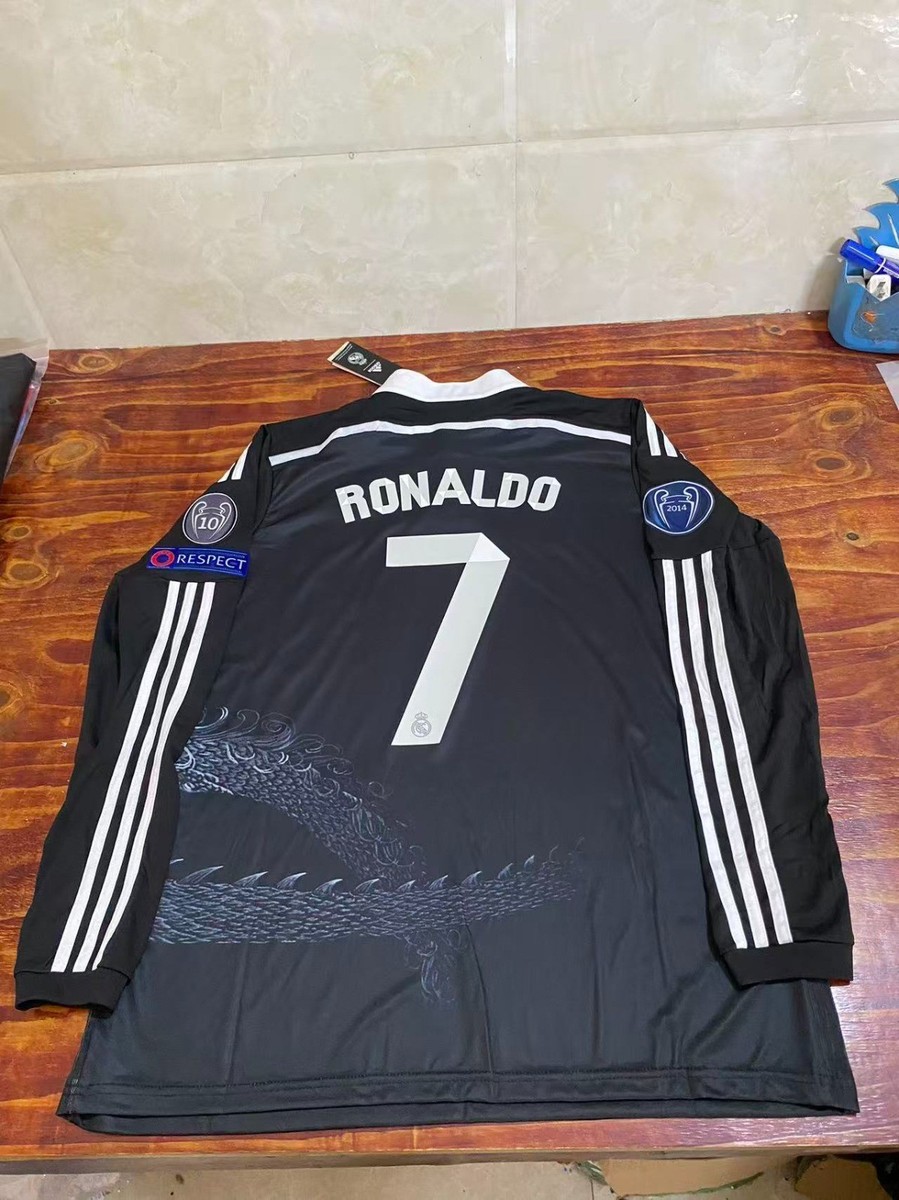Ronaldo #7 Real Madrid 2014/2015 UCL Long Sleeve Black Jersey