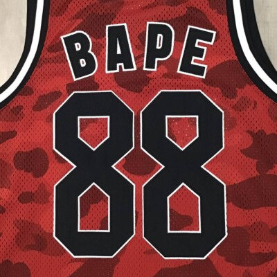 BAPE STA Red camo basketball tank top A Bathing Ape Size L | eBay