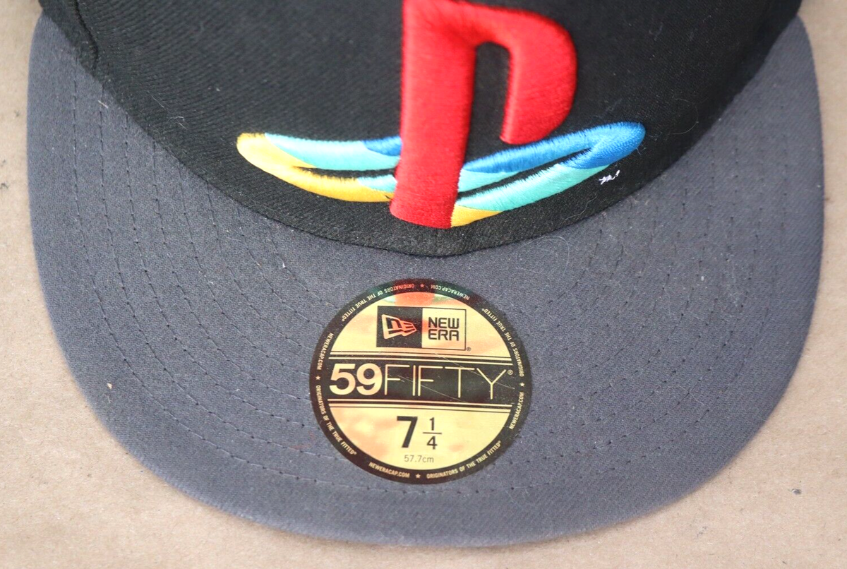 SONY PLAYSTATION NEW ERA 59FIFTY FITTED HAT BLACK GRAY SIZE 7 1/4