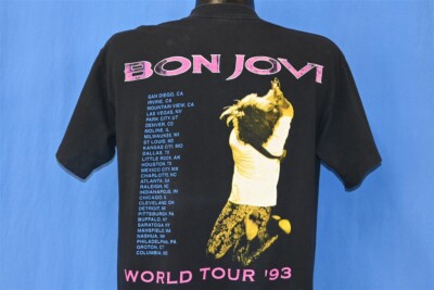 vintage 90s BON JOVI KEEP THE FAITH WORLD TOUR 1993 2 SIDED t