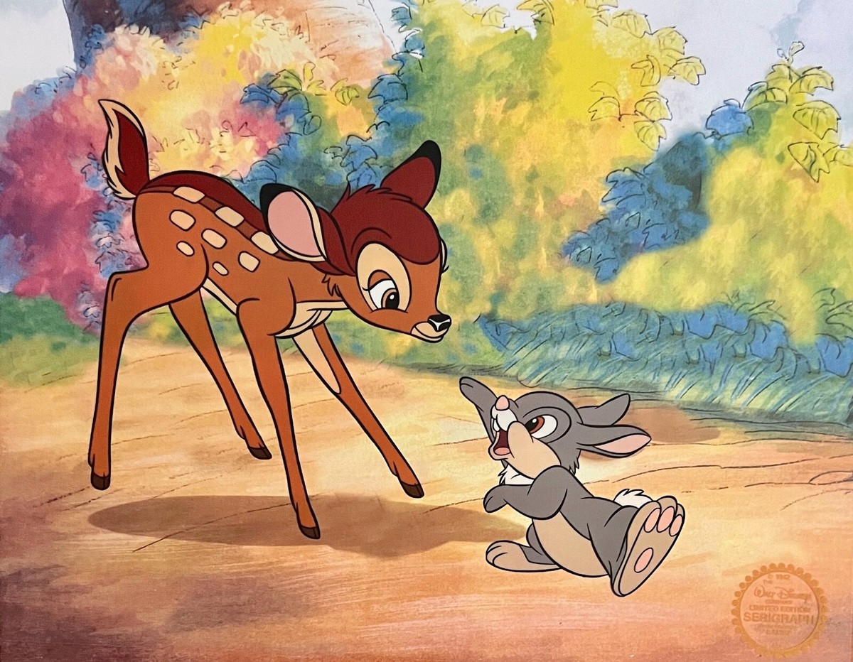 Disney BAMBI & THUMPER Limited Edition Sericel Animation Art Cel