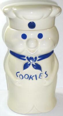Pillsbury Dough Boy Cookie Jar Ceramic 1973 10 1/2