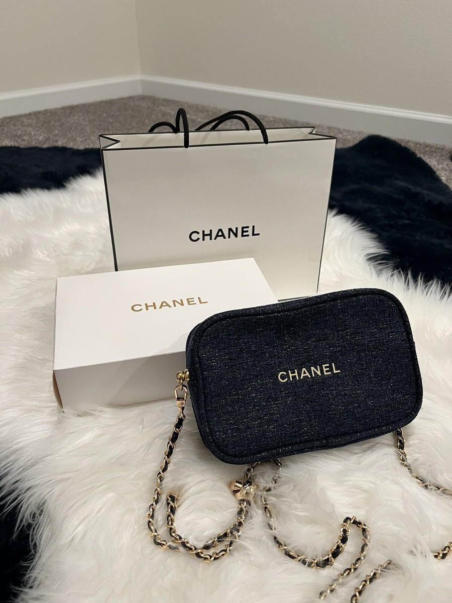 Chanel Beaute Makeup NAVY BLUE VIP POUCH With Box And Paper Bag