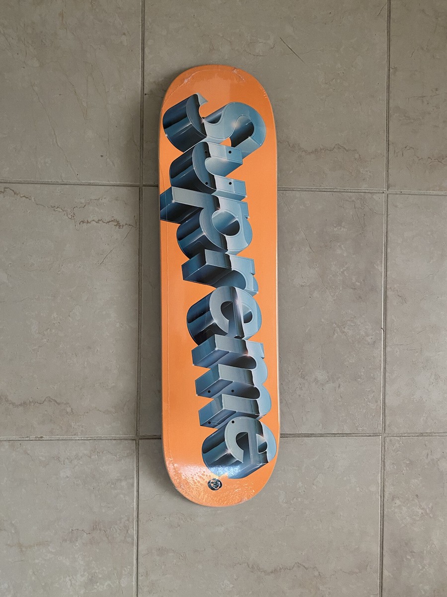 Supreme Chrome Orange Logo Skateboard Deck Size 8.25 Rare Limited