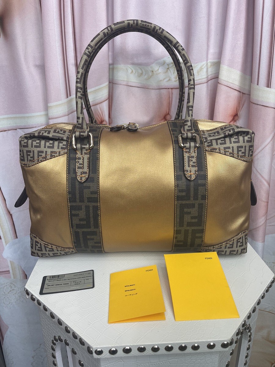 FENDI Metallic Canvas Zucca Zucchino Spalmati Mixed Media B Mix