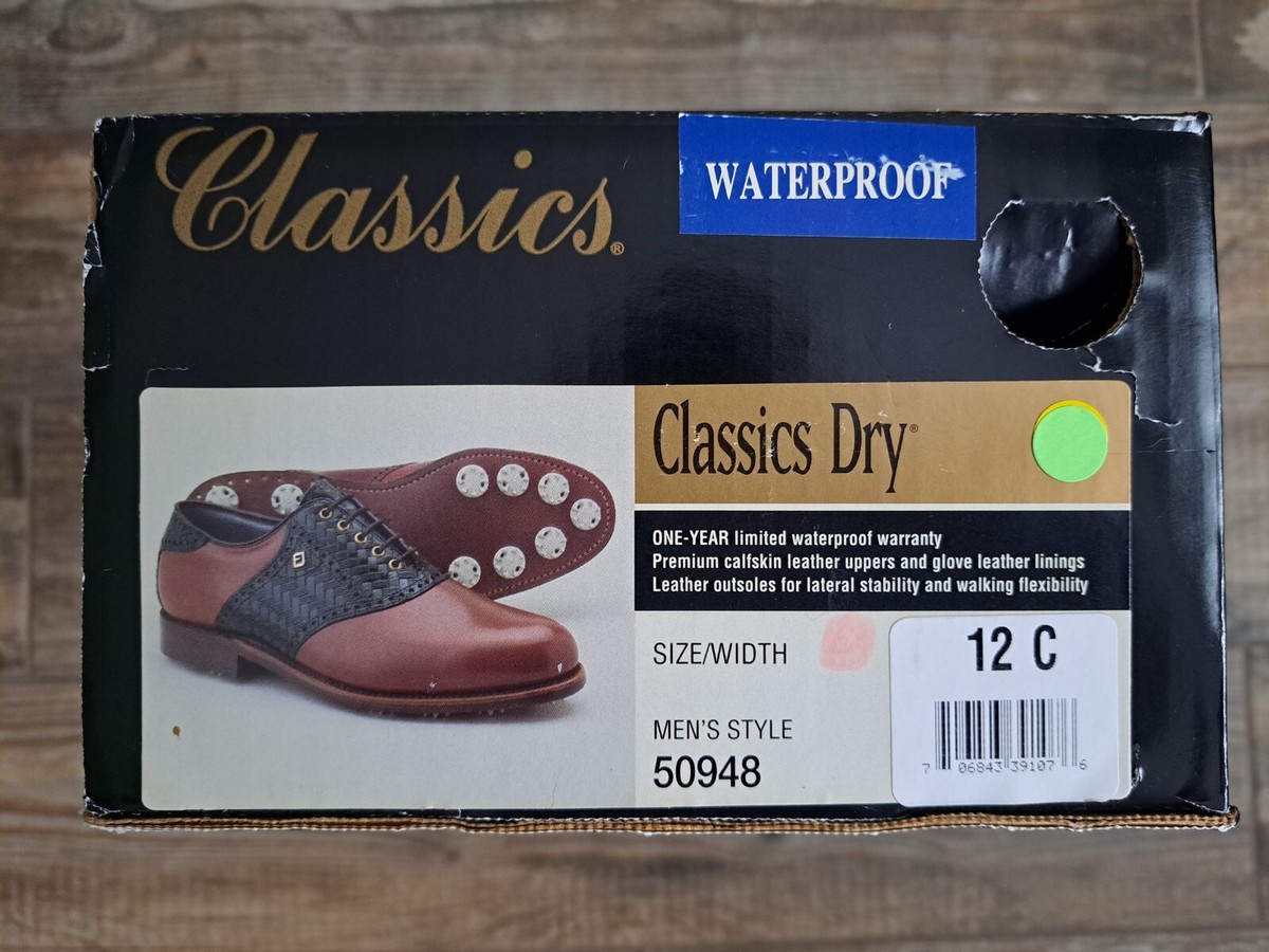 NEW Vintage Footjoy Classics Dry Mens Golf Shoes 50948 BRN/GREEN