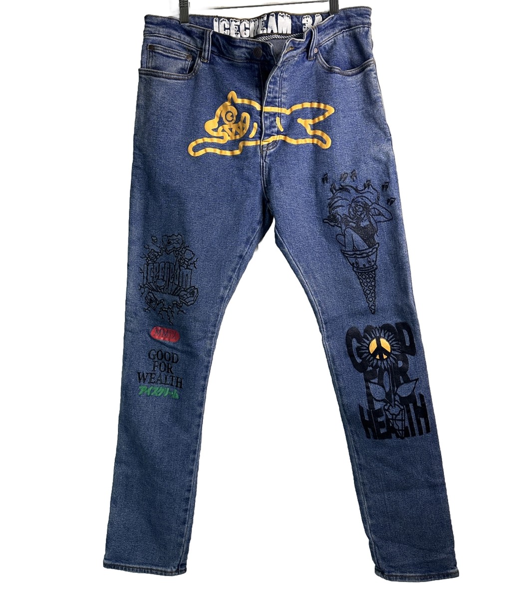 Billionaire Boys Club Jeans Men's 36x32 Skinny Fit Graphic Print