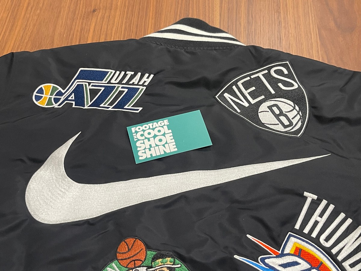 2018 SS18 NIKE x SUPREME NBA TEAMS WARM-UP JACKET BLACK WHITE BOX