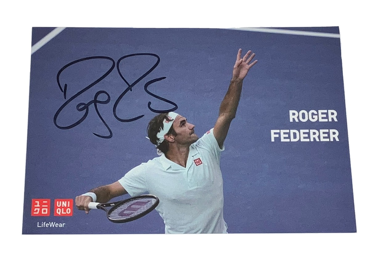 Roger Federer Official Hand Signed Uniqlo Autograph Career Card