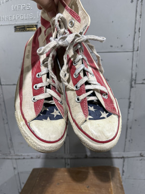 Vintage Made In USA American Flag Converse Chuck Hi Sneakers Men's