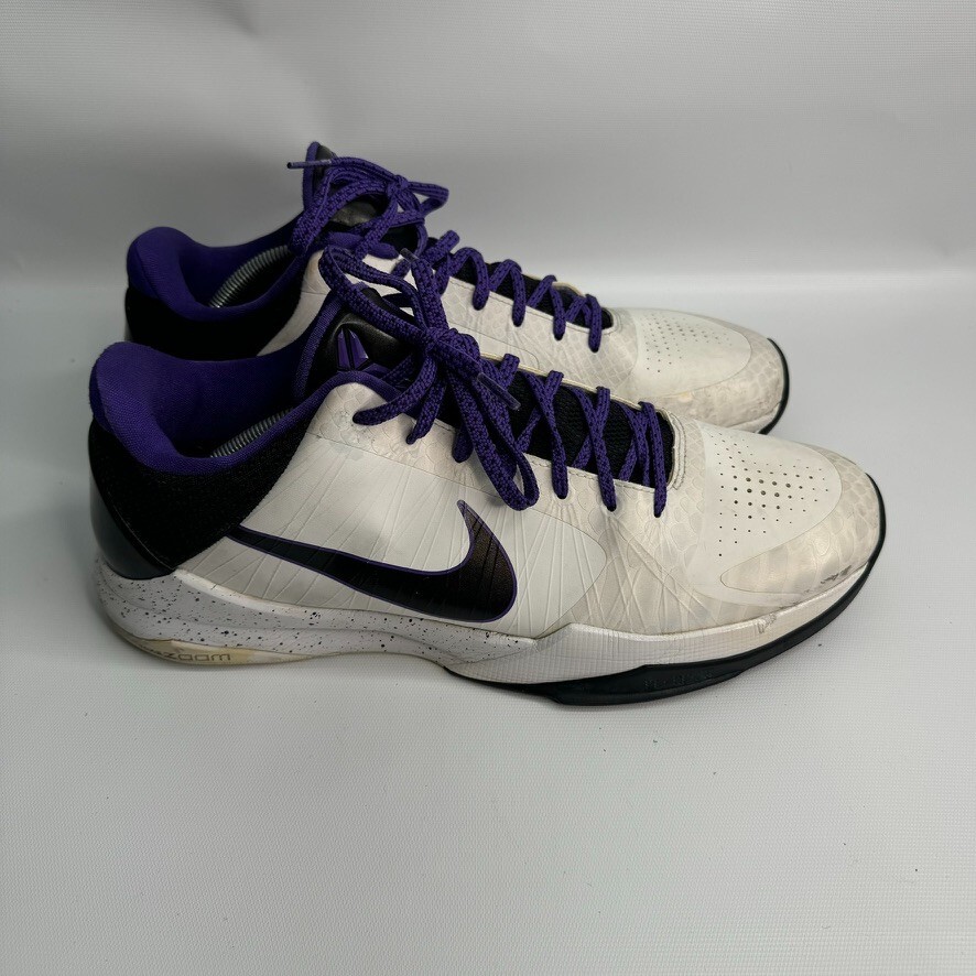 Nike Zoom Kobe 5 V Inline White Black Varsity Purple 386429 101