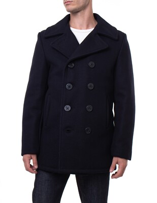 NEW SCHOTT 740N NYC WOOL PEA COAT DARK NAVY USA MADE [70304] | eBay