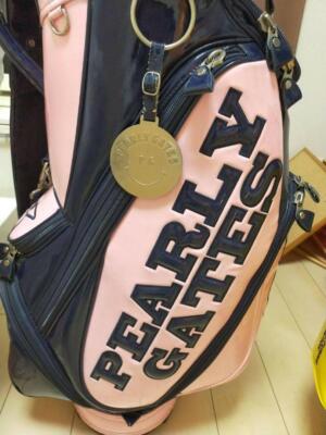 PEARLY GATES Golf Caddy Bag PG 89 Smile Logo Pink/Navy Enamel | eBay