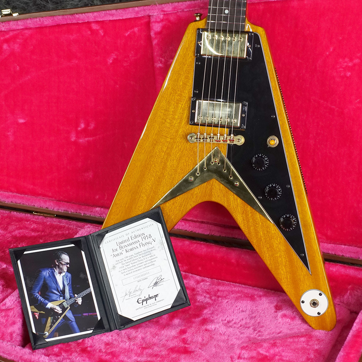 Epiphone Joe Bonamassa 1958 Amos Korina Flying-V Electric Guitar F
