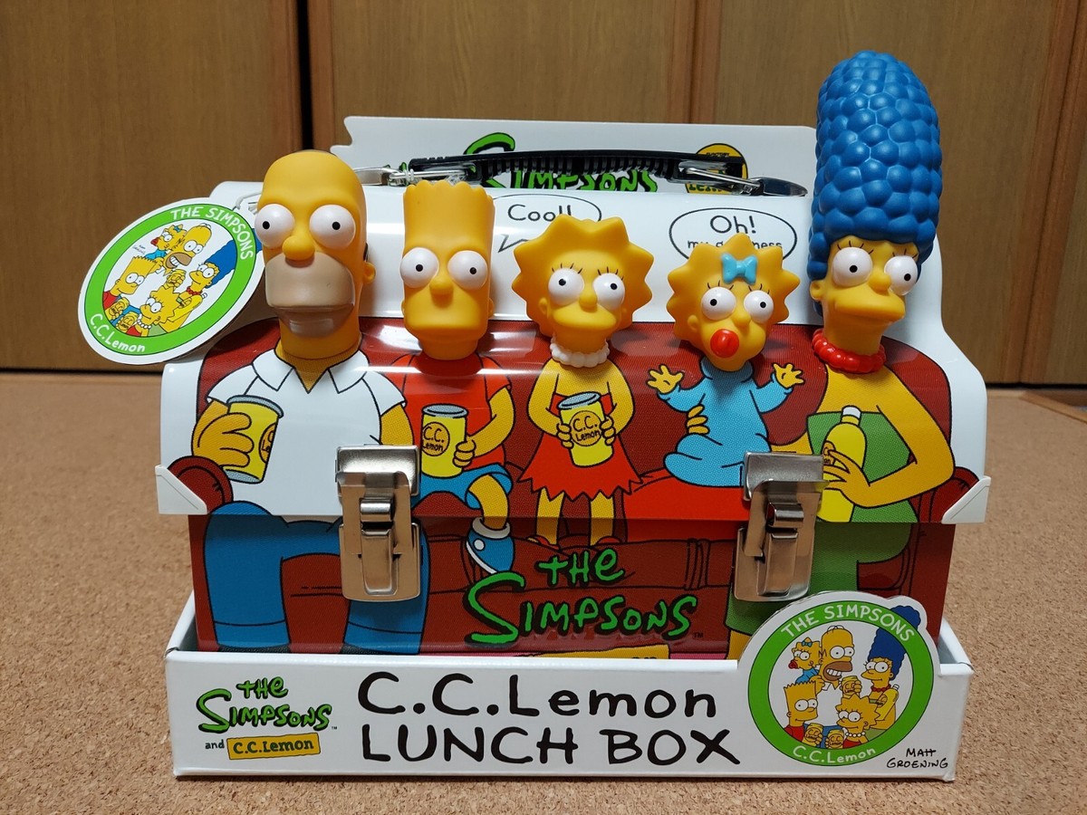 The Simpsons C.C. Lemon Dome Metal Lunch Box Homer Marge Bart Lisa