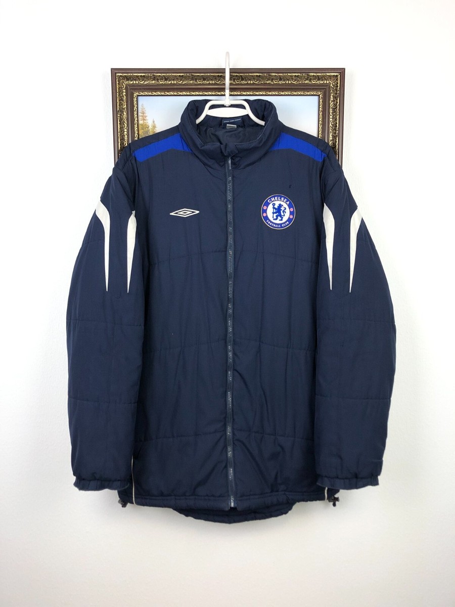 Vintage Umbro Chelsea Football Jacket Soccer Bomber Blue Rare Mens