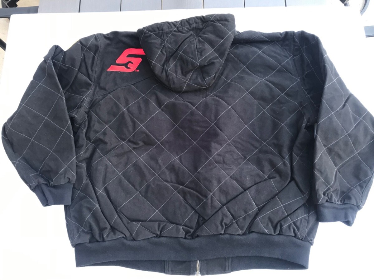 Snap-On Tools Black Quilted Canvas Jacket Mens XL Extra Large NEW