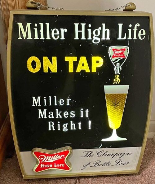 Miller High Life Bouncing Ball motion beer sign replacement scroll