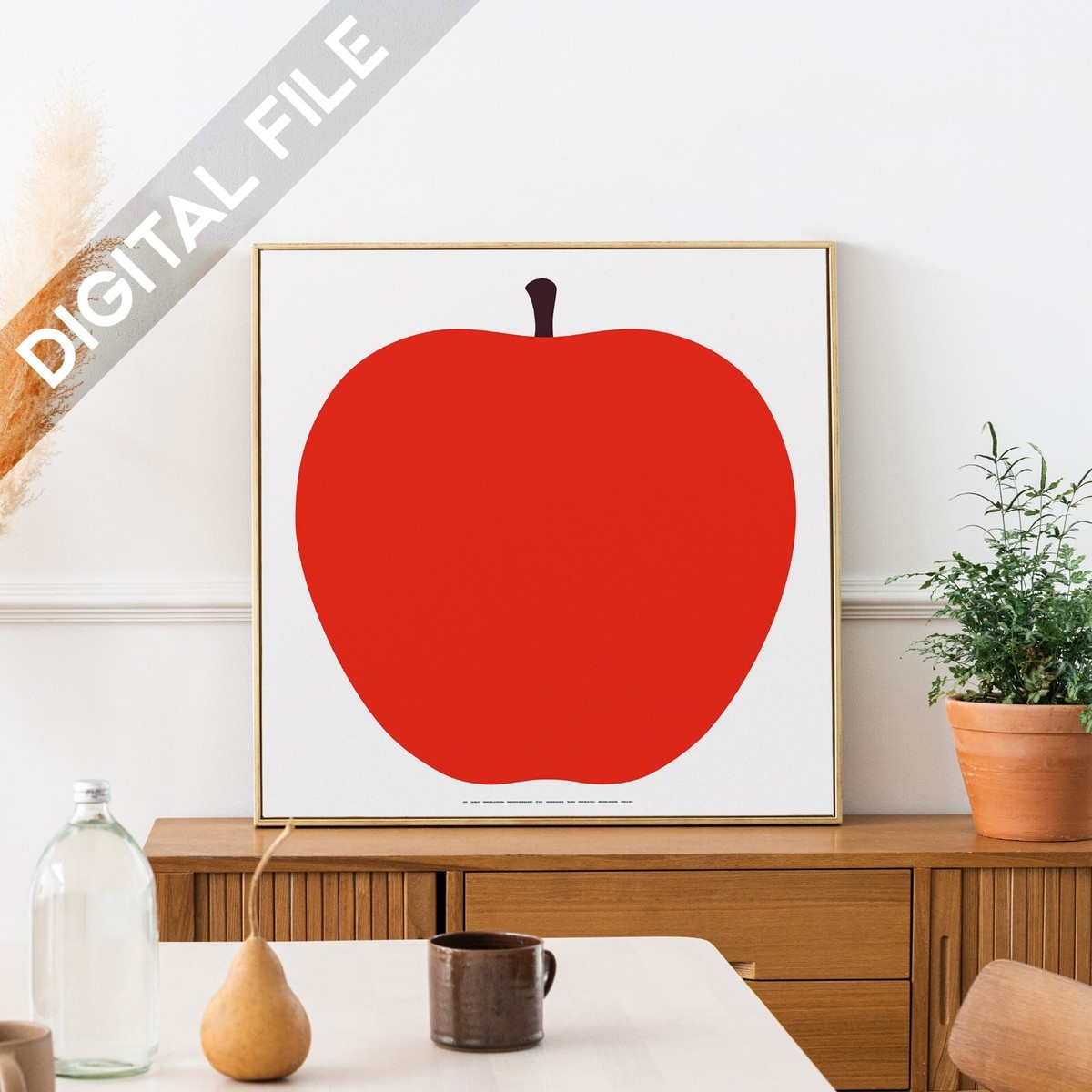 EnzoMari エンツォ・マーリ 赤いリンゴのアート 特大ポスターフレーム