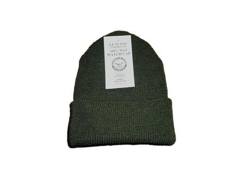 NEW Military Issue 100% Wool Green Watch Cap Cold Weather Hat Made