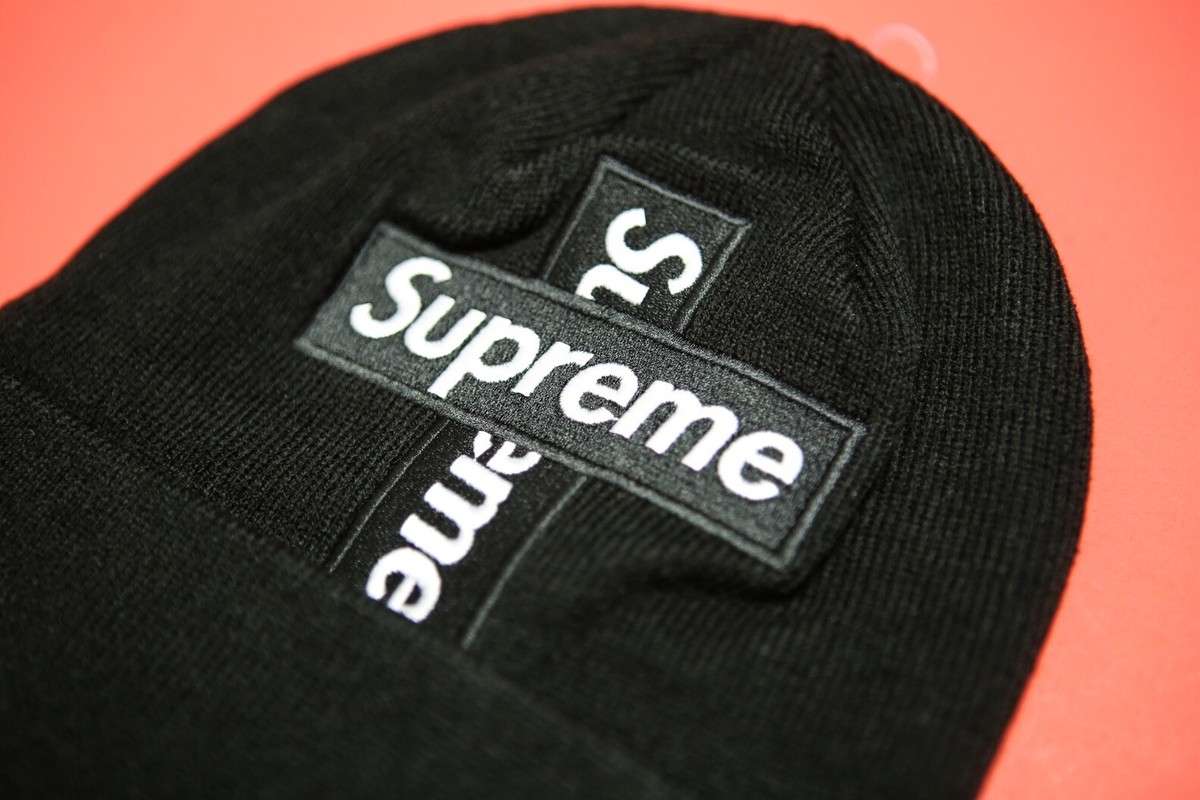 Supreme x New Era Box Logo Black Cross Beanie FW20 | eBay