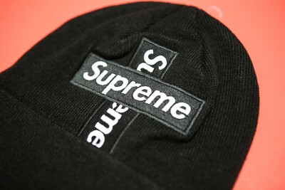 Supreme x New Era Box Logo Black Cross Beanie FW20 | eBay