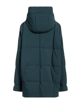 JIL SANDER Quilted Down Jacket Puffer Coat in Dark Green Size 36