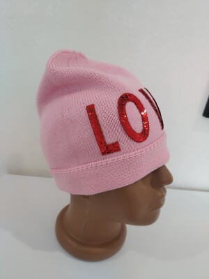 Gucci LOVED Web Stripe Red Sequin Embroidered Loved Knit Pink