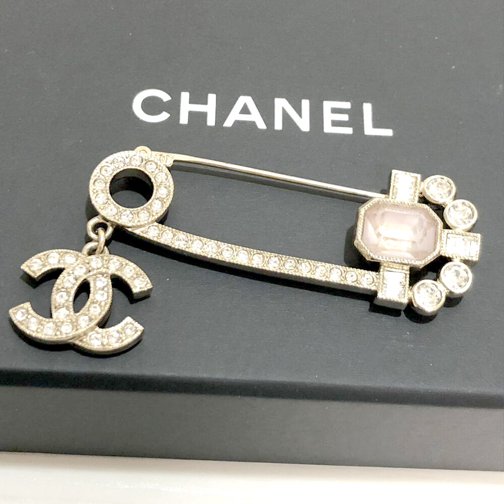 CHANEL CCロゴ ヘアピン ストーン付き