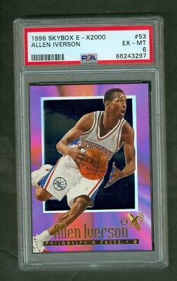 Allen Iverson 1996-97 Skybox EX 2000 Basketball Rookie Card #53