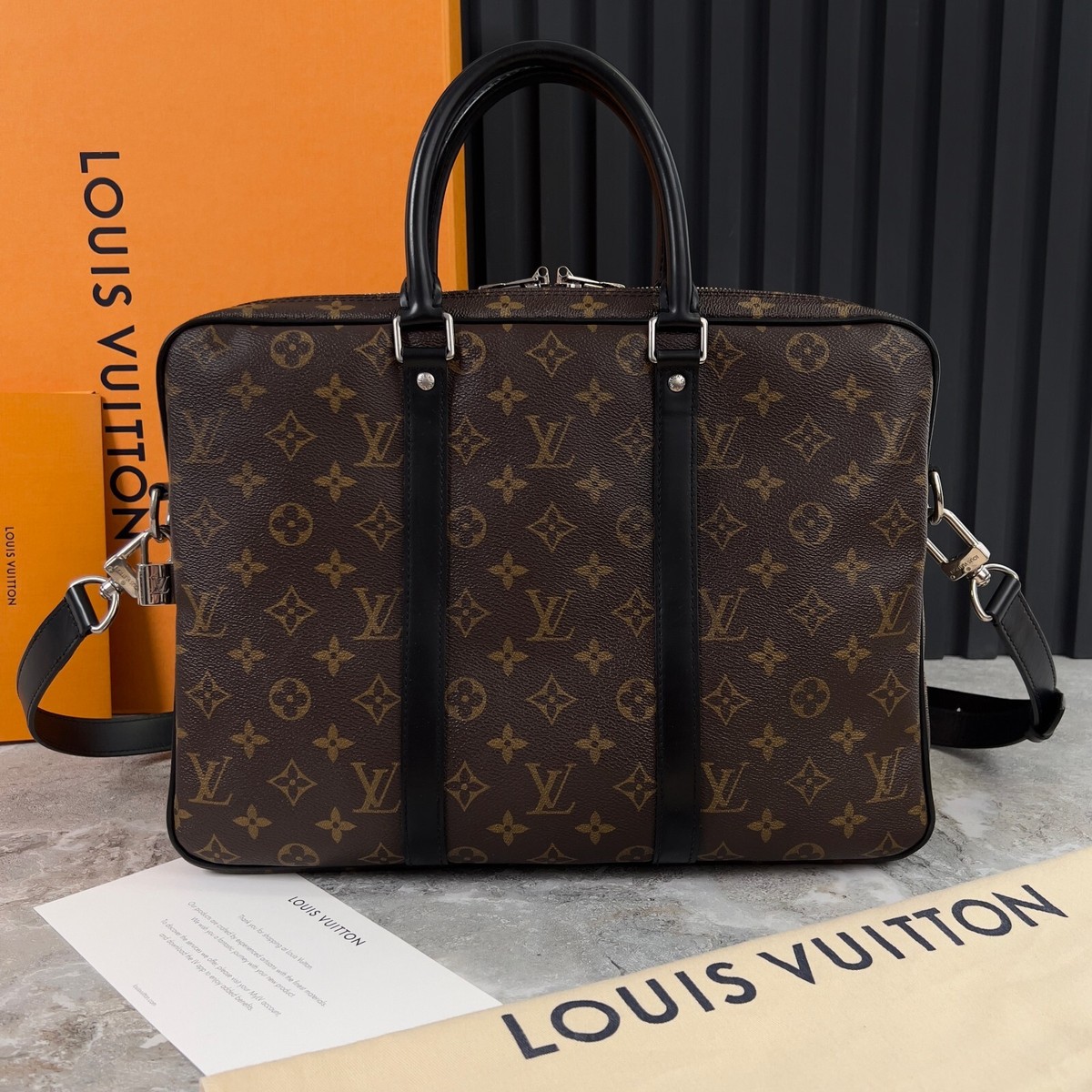 RRP $2450 Louis Vuitton Porte-Documents Voyage PM Monogram Canvas
