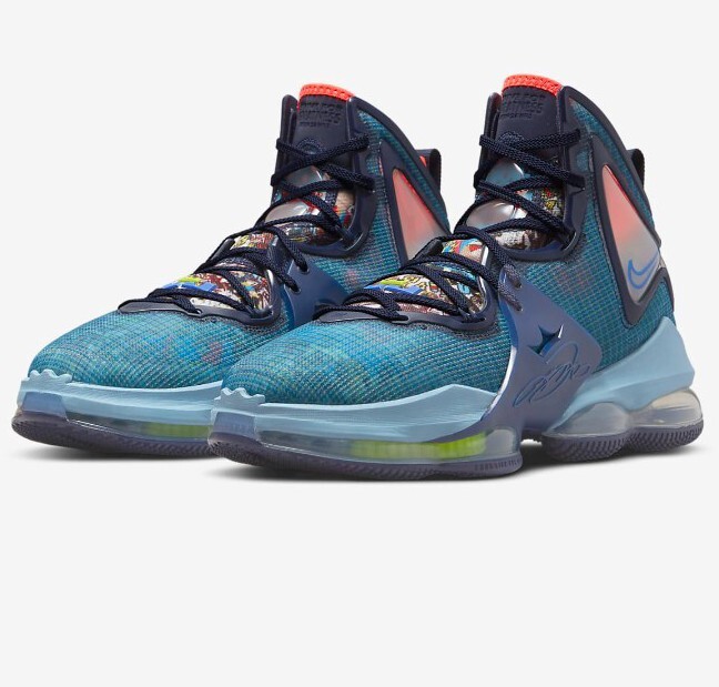 Nike Men's Lebron 19 'Fast Food-Dutch Blue' CZ0203-400 Size 7.5
