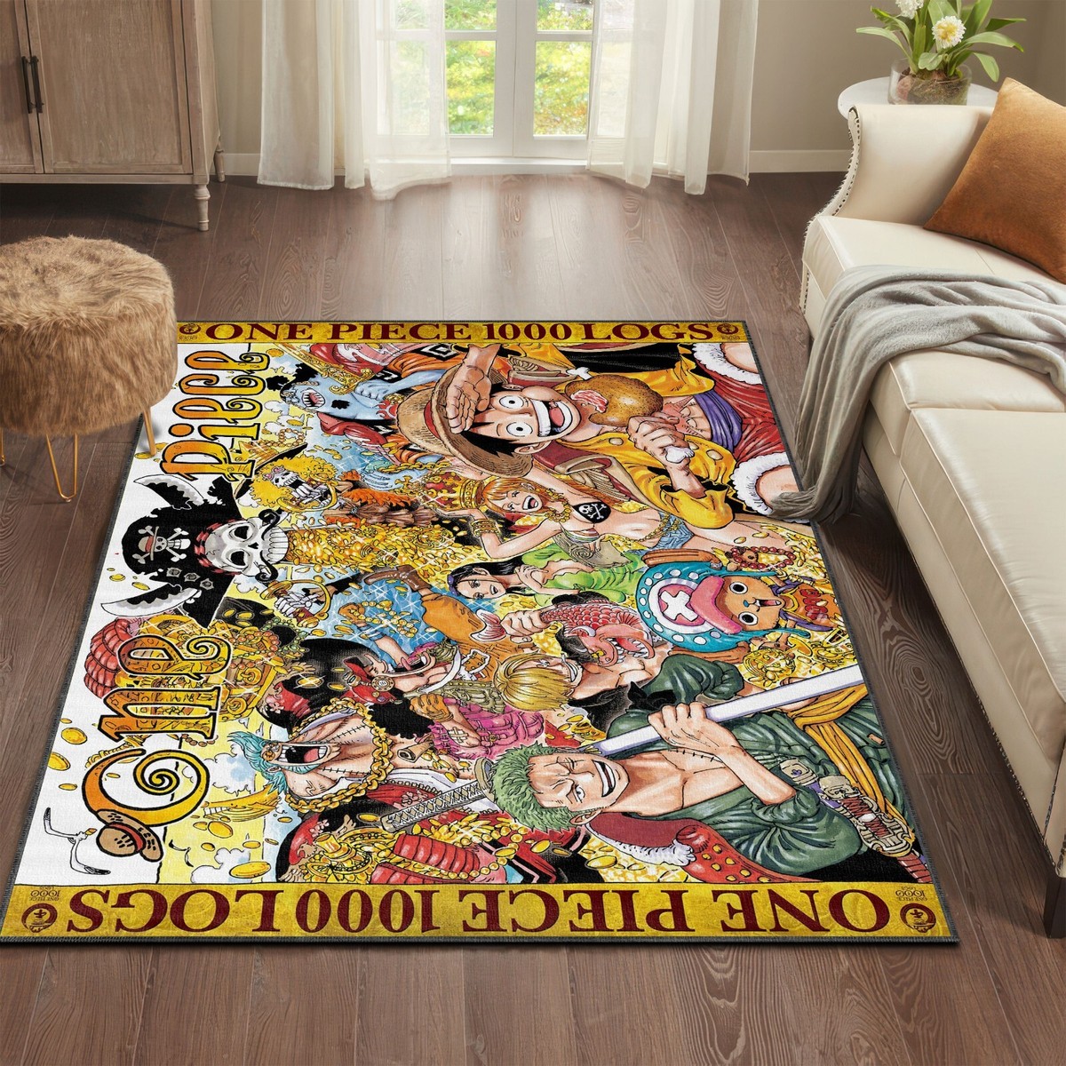 One Piece 1000 Logs Cover Area Rug, Monkey D Luffy , Anime Carpet