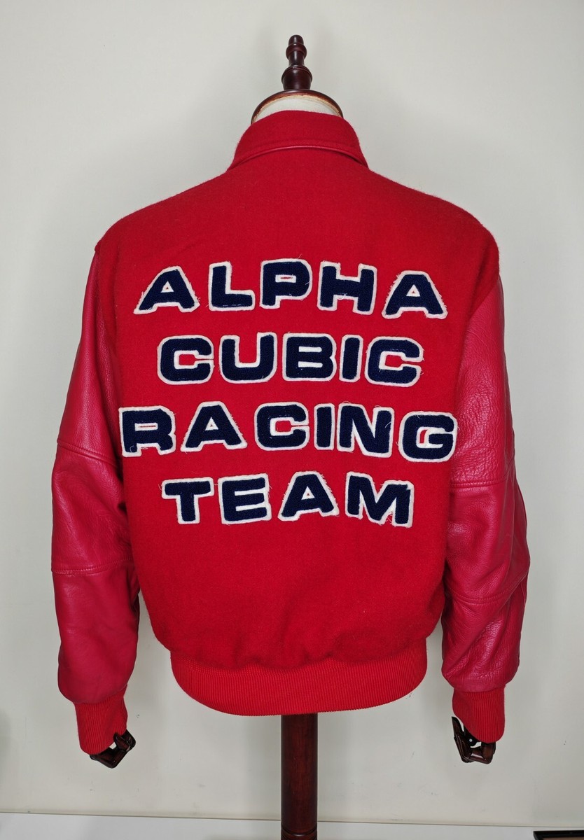 Vintage JDM 80s Alpha Cubic Japan Racing Team Wool & Leather