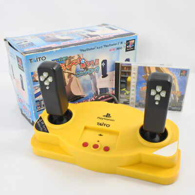 POWER SHOVEL NI NOROU Controller Boxed + 2 Game Soft For PS1 PS2