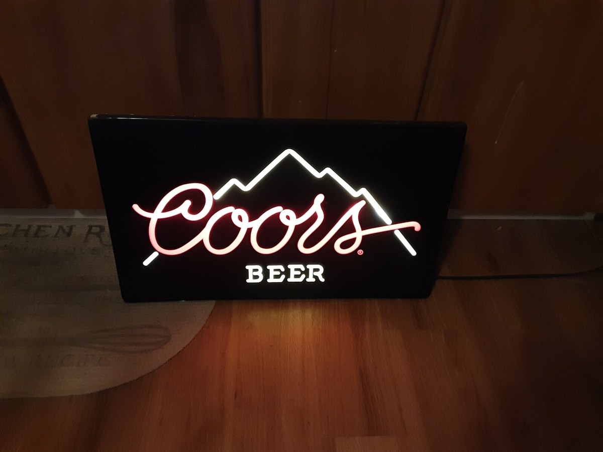 VINTAGE)1985 Neo Neon light Up Bar Sign.Coors Beer sign.26x16