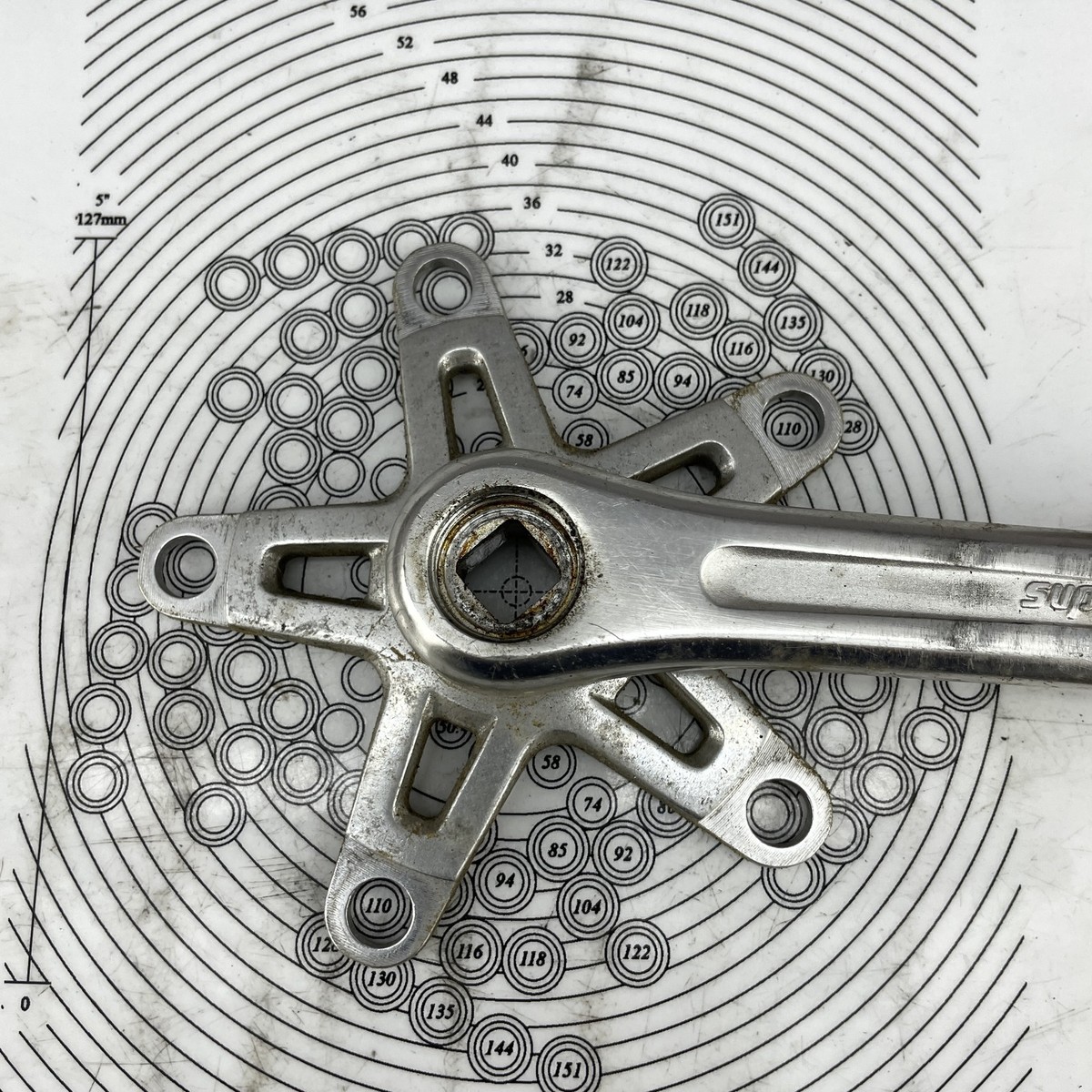 Vintage Sugino Super Maxy BMX Crankset 170mm Japan 110 BCD Old