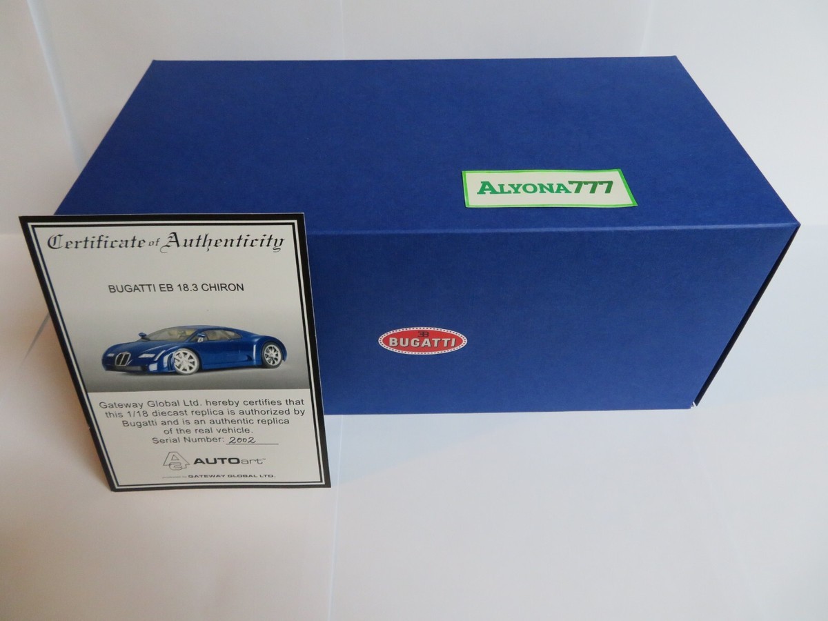 AUTOart 1/18 Bugatti Chiron EB 18.3 Concept Car Blue DIECAST CAR