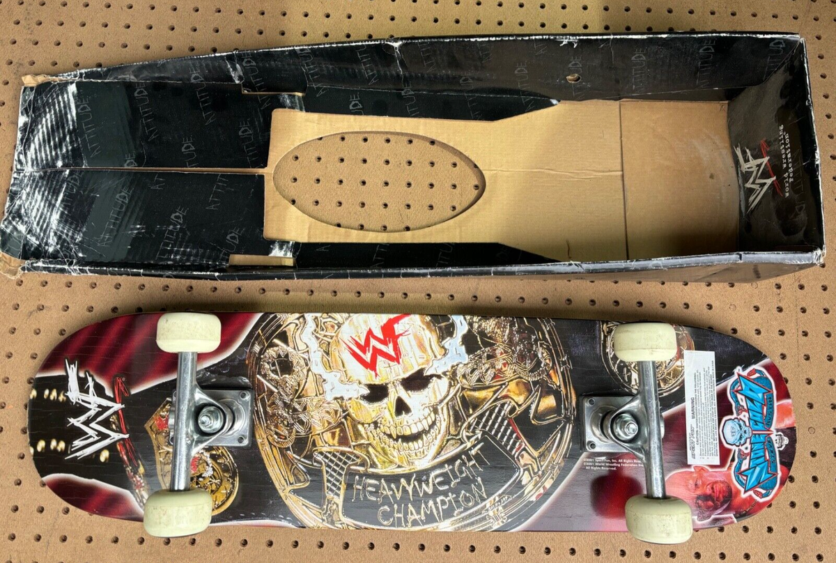 2001 WWF Stone Cold Steve Austin Smoking Skull Belt Skateboard