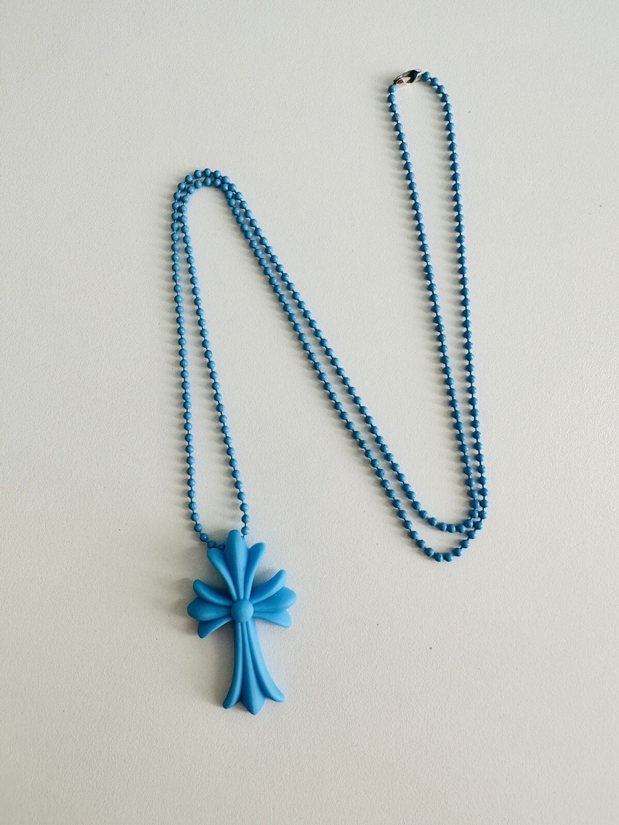Chrome Hearts Tokyo 20th Anniversary Blue Cross Rubber Necklace