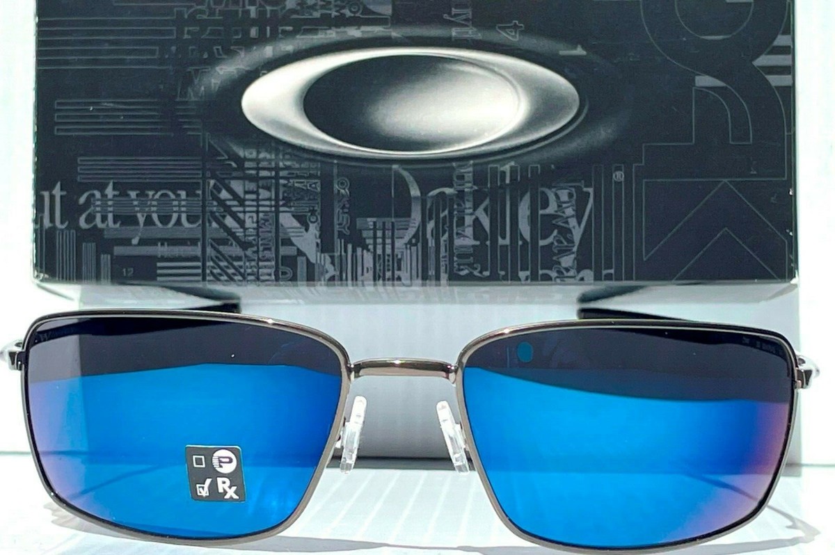 NEW Oakley SQUARE WIRE CEMENT Gunmetal ICE Blue Iridium Sunglasses