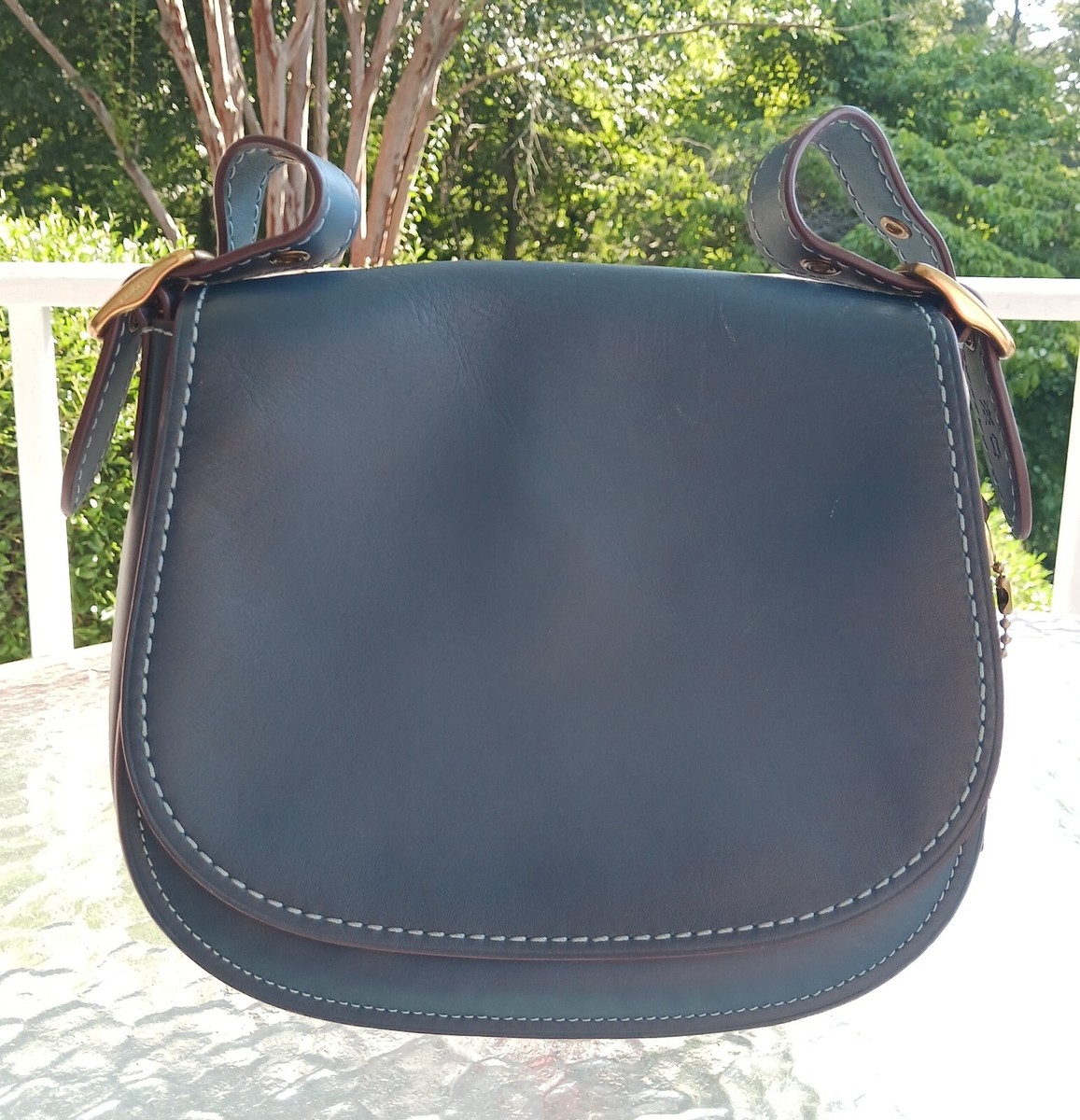 Coach 1941 Saddle Crossbody Bag Denim Blue Glovetanned Leather