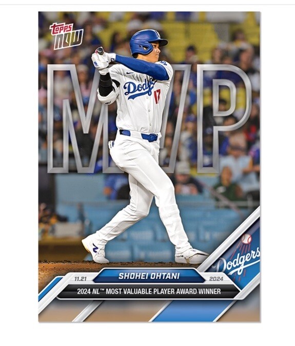 SHOHEI OHTANI 2024 Topps Now NL MVP Winner LA Dodgers!🔥 Card OS-6