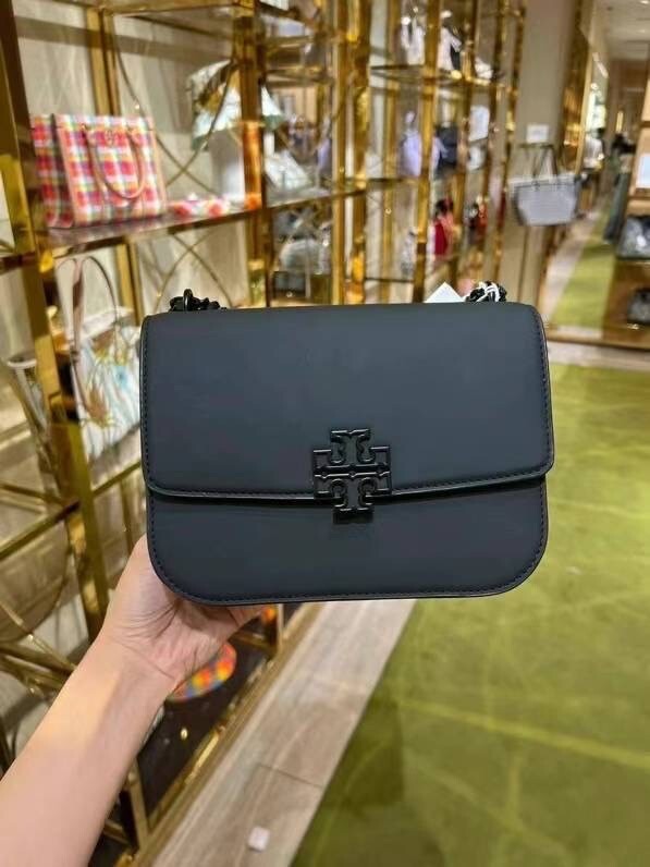 TORY BURCH 146256 BRITTEN MATTE BLACK SMALL ADJUSTABLE SHOULDER